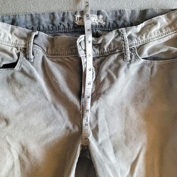 Free People Skinny Leg Low Rise washed out Gray Corduroy Pants Womens 28 - Picture 10 of 12